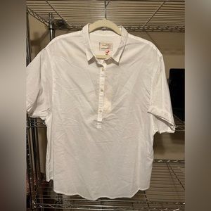 Current Elliott white short sleeve button down NWT Sz 3/L